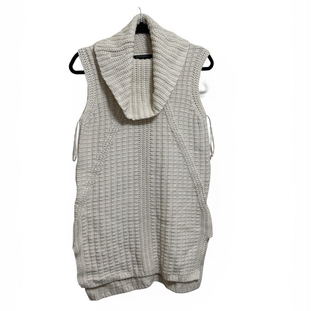 Banana Republic Cream Knit Sleeveless Cowl Neck Tunic Sweater